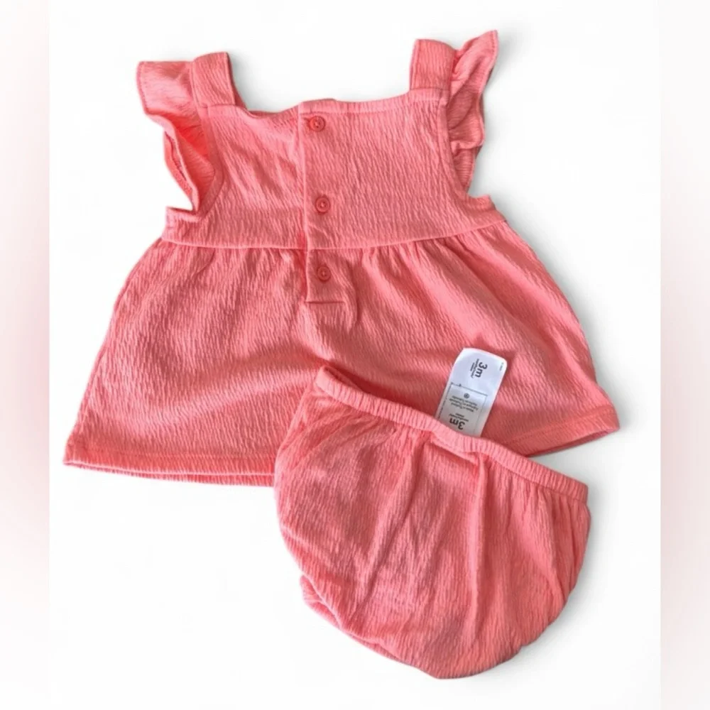 Carter's Baby Coral Ruffled Diaper Cover Set